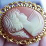 Vintage Cameo Carved  Gold tone Pin Brooch Image 7