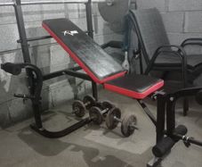 Rival weight bench with Olympic bar an 2 20kg plates