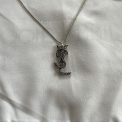 Authentic Yves Saint Laurent chain with logo pendant