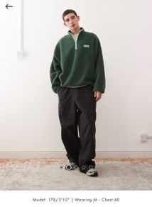 COLLUSION half zip borg fleece