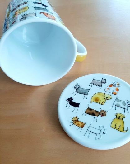 Doggy mug with lid (BN)