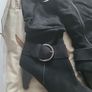 Ladies black faux suede boots Image 3