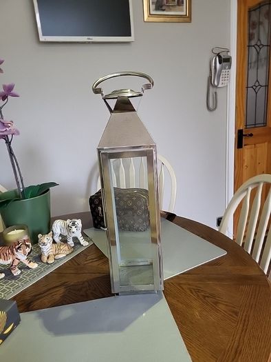 Lantern  tall stainless steel