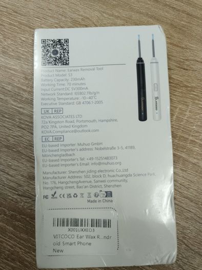 Earwax Remover Otoscope, VITCOCO 1920P Wifi Ear Cleaner, Ear Cleaner with Camera, Otoscope with 6 LEDs for iPhone, iPad and Android Smartphones, Black