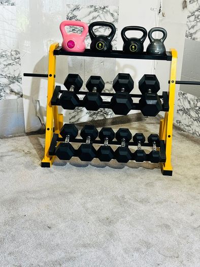 Dumbbells Kettlebels With Stand