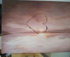 Abstract sunset on a beach 60cm by 80cm