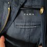 ZARA Men Rain Jacket Parka  Black  Size M/L Water Resistant Image 5