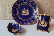 Vintage Limoges Cobalt Blue Decorative Ornaments