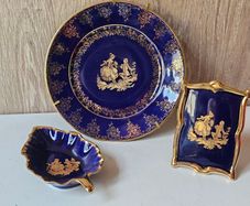 Vintage Limoges Cobalt Blue Decorative Ornaments