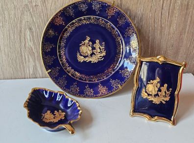 Vintage Limoges Cobalt Blue Decorative Ornaments