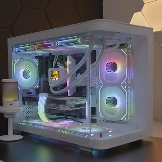 Matx Gaming Case Panoramic View Dual Tempered Curve Glass Computer Case ...