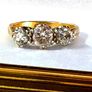 Vintage 24ct Gold Diamond Trilogy Ring Image 4