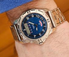 Vintage Swiss Made Certina Attack Quartz Analougue Two timer 1990s Swiss Watch