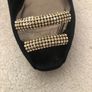 Black material shoe with beaded front Image 4