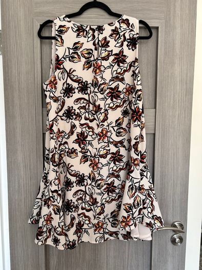 C&A floral sleeveless dress - cream and brown