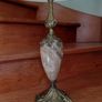 Antique French Brass and Onyx Marble Beautiful Table Lamp Circa 1950s Image 3
