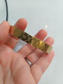 Louis Vuitton Nanogram Gold Rigid Bangle Bracelet