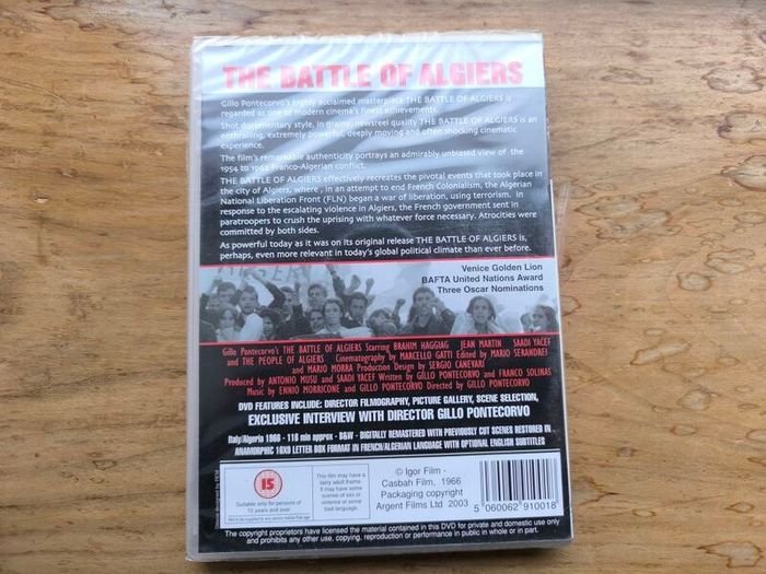 Sealed The Battle of Algiers Dvd