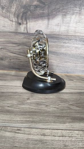Vintage Majak Desk Clock Soviet Crystal Glass Clock USSR Mechanical Wind Up 1970s Not Working Parts Repair