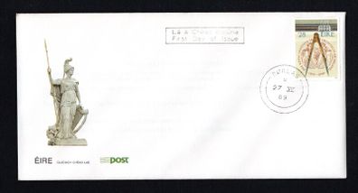 1989 Ireland 28p 140th of the Royal Institute of Architects of Ireland Anniversary Commemorative Stamp First Day Cover (FDC) with Durlas (Thurles) cancel
