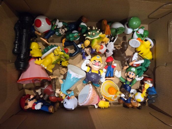 Box of mario toys