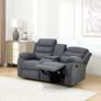New 3+2 Grey Fabric Recliner Sofa With Cupholders Image 2