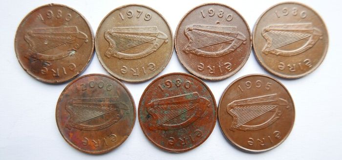 Vintage- Ireland, 2 Pence Bronze Coins