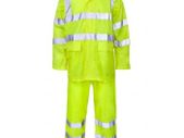 Hi Vis Waterproof Professional Work Rain Suit - Jacket + Over Trousers XX-Large Size