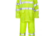 Hi Vis Waterproof Professional Work Rain Suit - Jacket + Over Trousers XX-Large Size