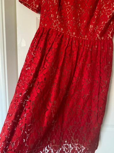 Beautiful red lace occasion wear dress - Adrianna Papell