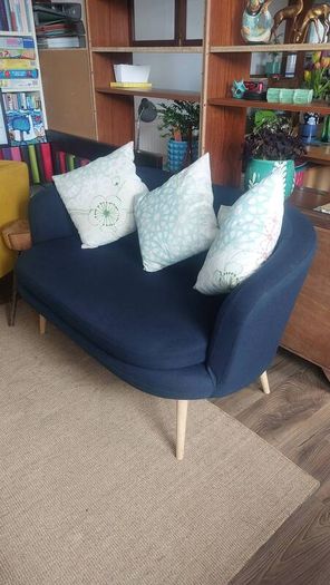 Fabulous Neat and Sturdy Two Seater Sofa on Wooden Legs in Excellent Condition