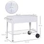 Metal Raised Garden Bed with Wheels, Garden Planter Trolley Elevated Plant Box with Storage Shelf Image 5