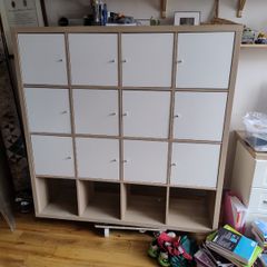 Ikea Kallax 4x4 Oak effect with x12 door inserts