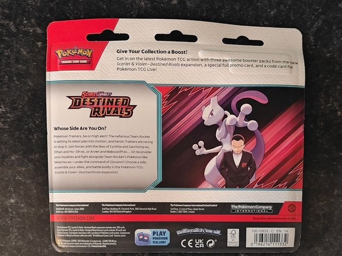 FREE Tracked Shipping. Pokemon Destined Rivals 3-Pack blister (Zebstrika)