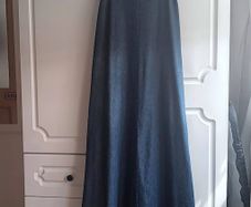 Loose-fit denim maxi dress.
