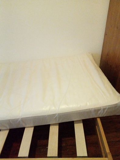 Single bed and mattress
