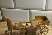Vintage Brass Horse Cart