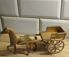 Vintage Brass Horse Cart