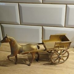 Vintage Brass Horse Cart