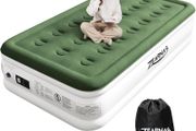 Single Inflatable Mattress, Single Air Bed for Home with Built-in Electric Pump, Blow Up Mattress in 3 Mins Self-Inflation/Deflation, Flocked Surface Guest Airbed for Portable Guest Bet