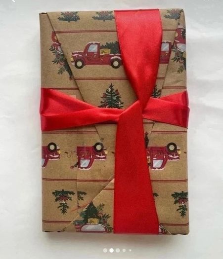 Beautifully Wrapped Christmas Book Gift