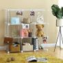 9-Cube Metal Wire Storage Rack, Interlocking Shelving Unit with Metal Wire Shelves, PP Plastic Sheets for Book Shoes Toys Clothes Tools, in Living Room, 93 x 31 x 93 cm MULTIPLE COLOURS AVAILABLE (FREE SHIPPING) Image 4