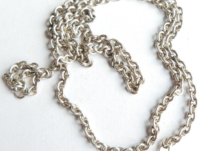 Vintage Sterling Silver 925 Cable Chain Link Necklace Length 24" - 23,07g