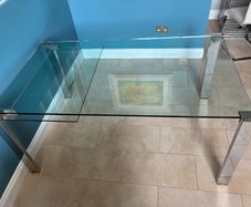 Tonelli Livingstone Extendable Glass Dining Table by Giulio Mancini