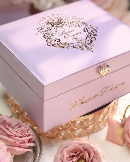 Flower Knows Violet Strawberry Rococo Collection Faux Leather Pearl Storage Box