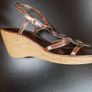 Ladies Sherbert sandals.Size 8.Wedged.Bronze Image 2