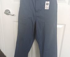 BNWT Dark Blue Dunnes Cotton Cropped Trousers Size 10
