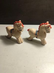 A pair of Early Twentieth Century Porcelain Carnival Horses