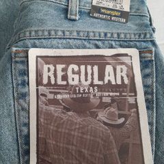 New Wrangler denim jeans tag