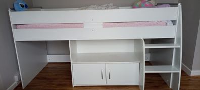 Midsleeper, mattress pullout desk and chair